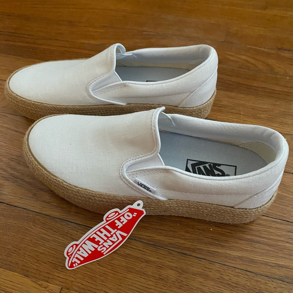 White converse with rope bottom